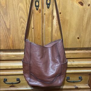Frye Rich Brown Leather Shoulder Bag